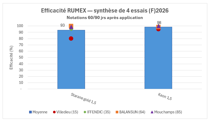 Efficacité rumex