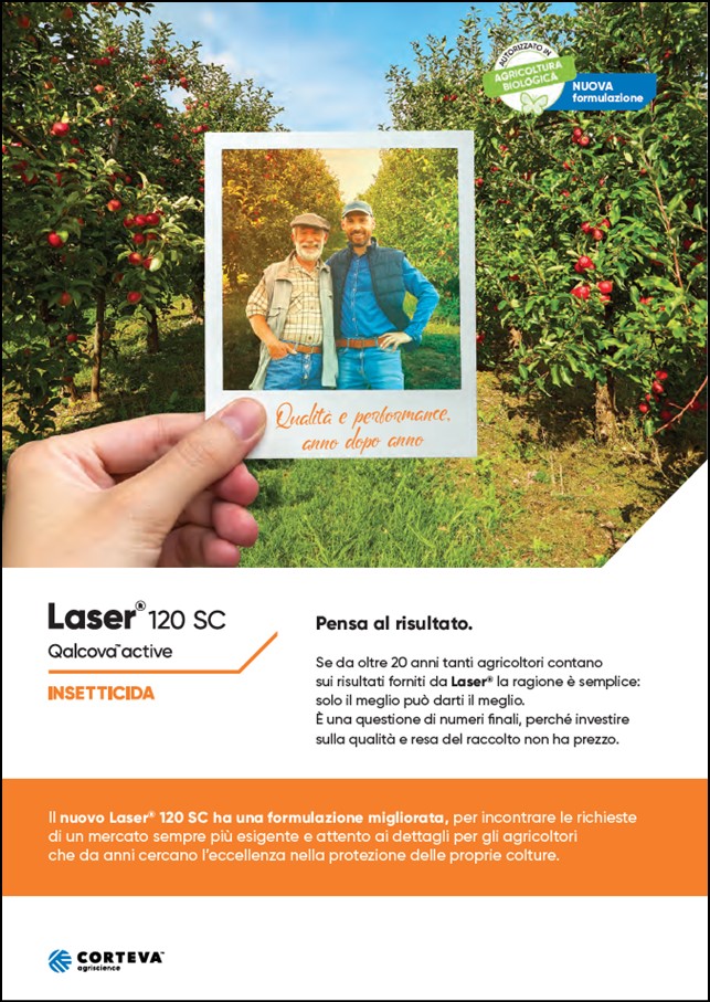 Anteprima della brochure dell'insetticida Laser 120 SC per colture frutticole