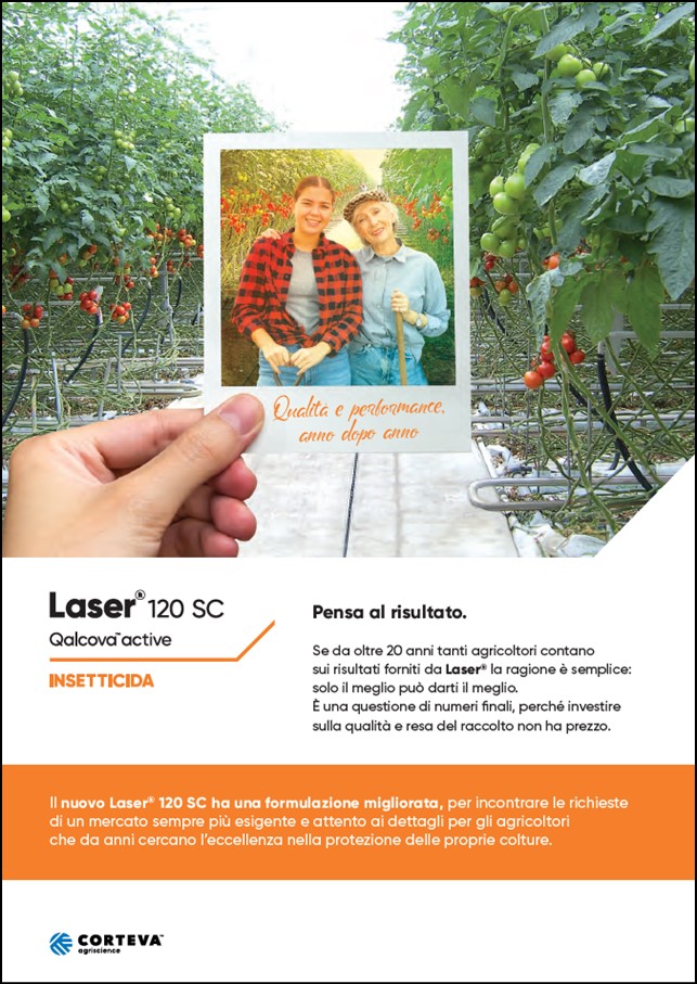 Anteprima della brochure dell'insetticida Laser 120 SC per colture orticole
