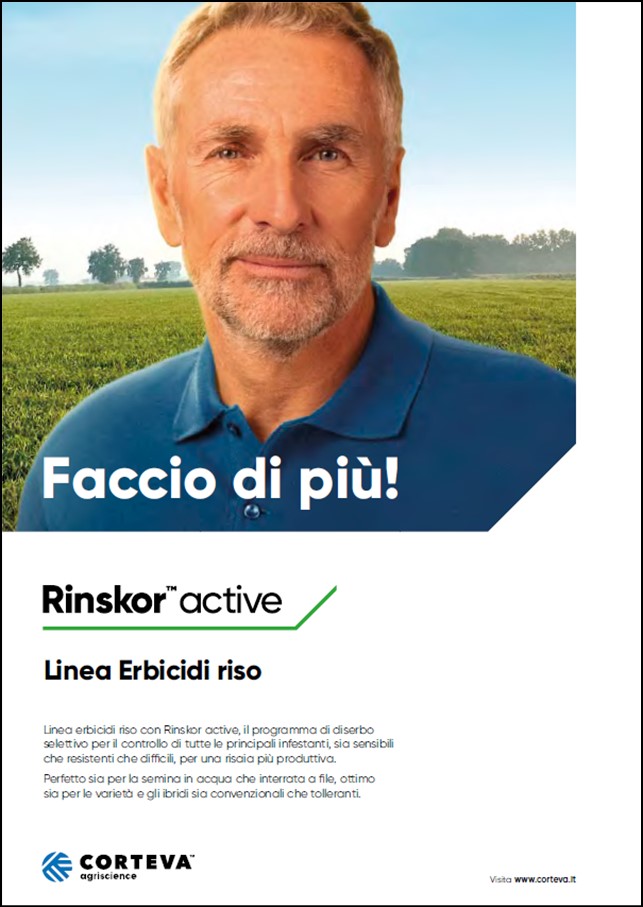 Anteprima della brochure della linea Rinskor active per il riso