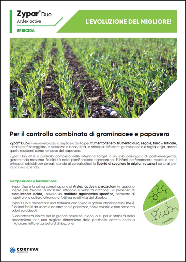 Anteprima della brochure dell'erbicida ZyparDuo per i cereali