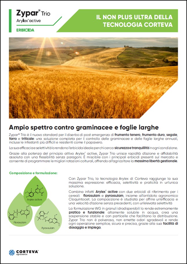 Anteprima della brochure dell'erbicida ZyparTrio per i cereali
