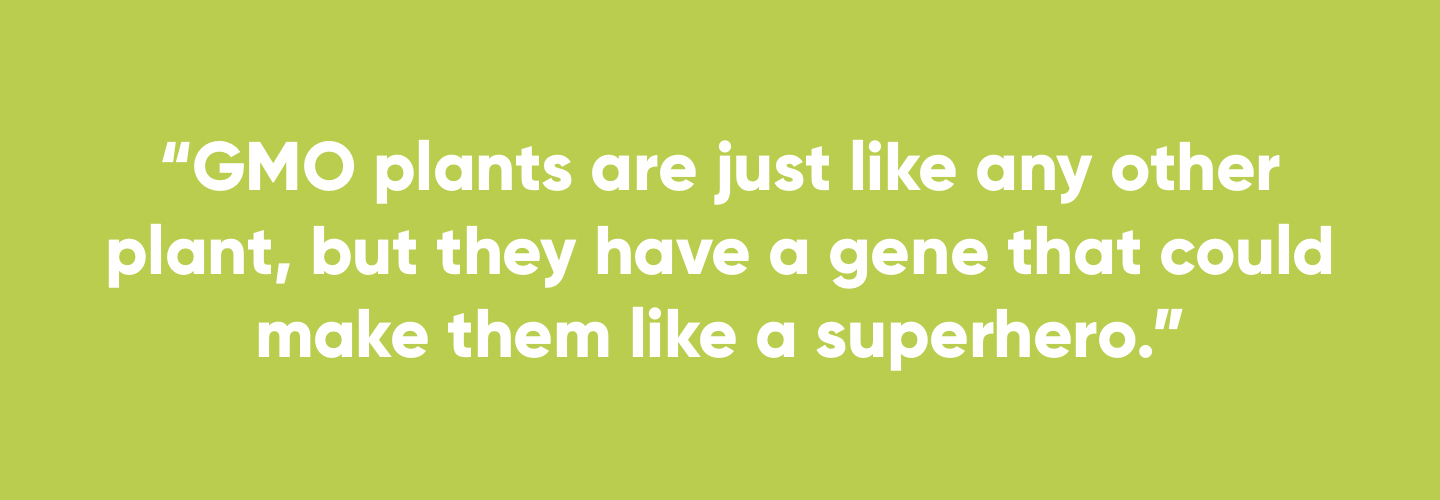 GMOs superheroes pull quote