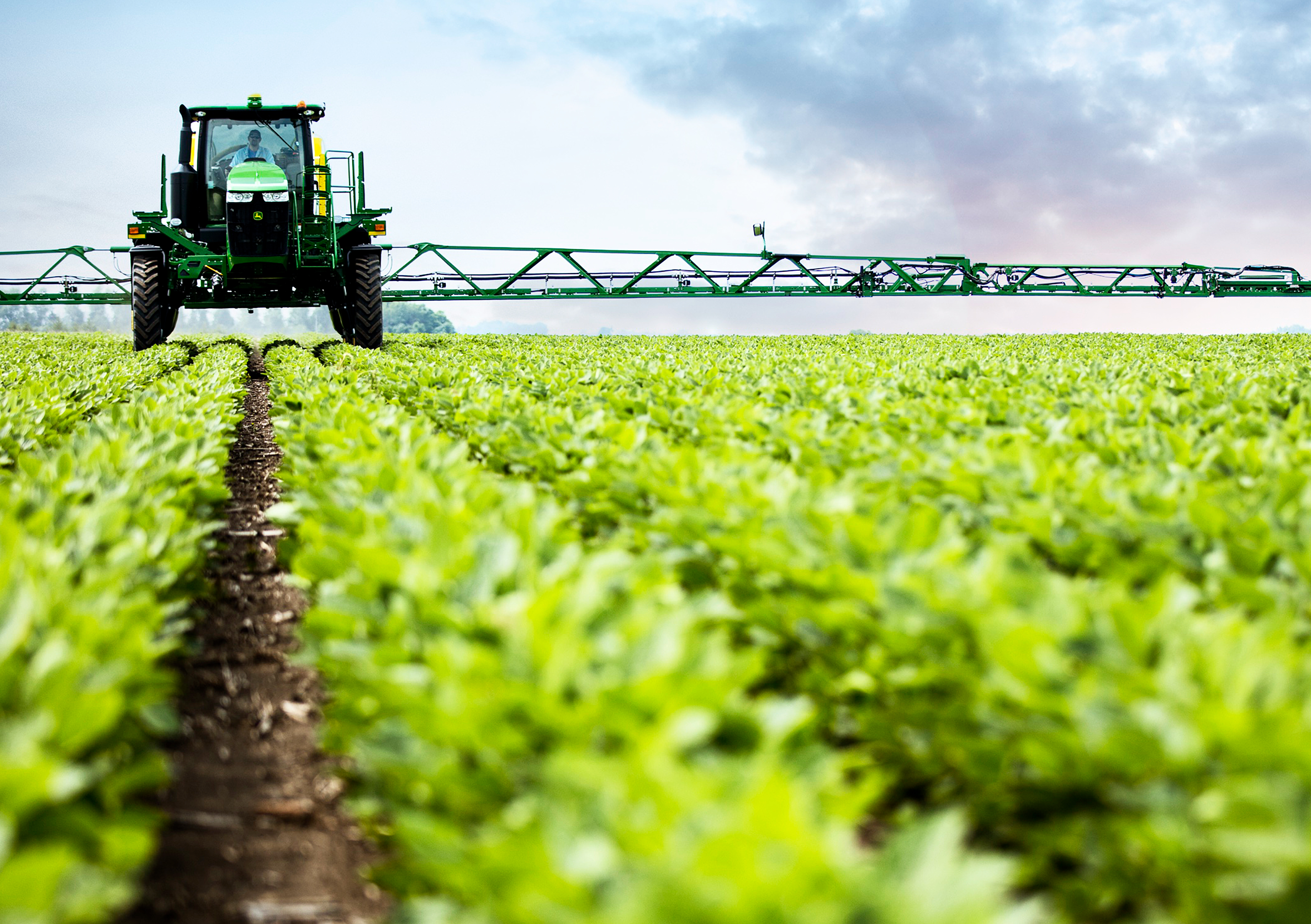 Sprayer soybean field