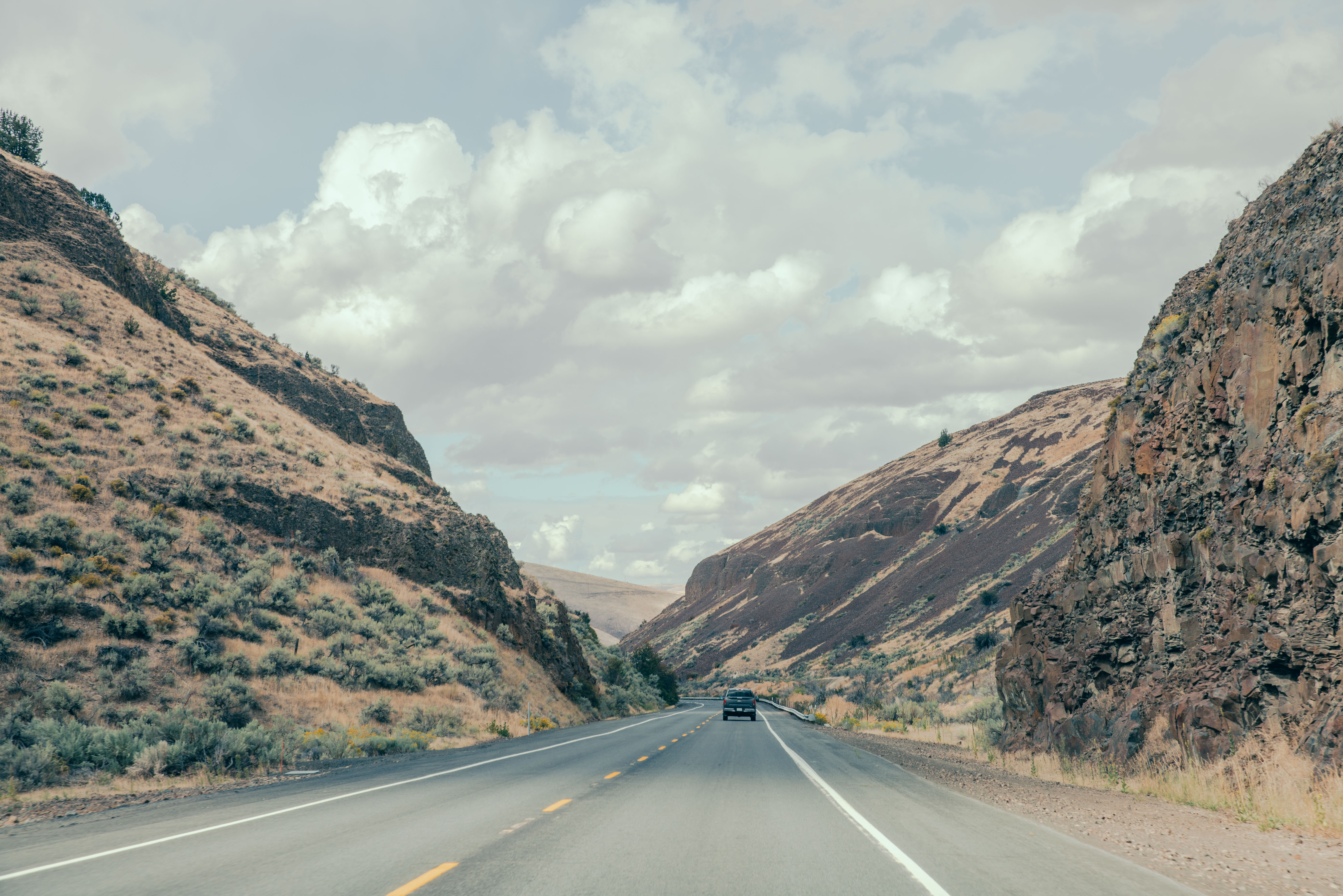 Road between mountains